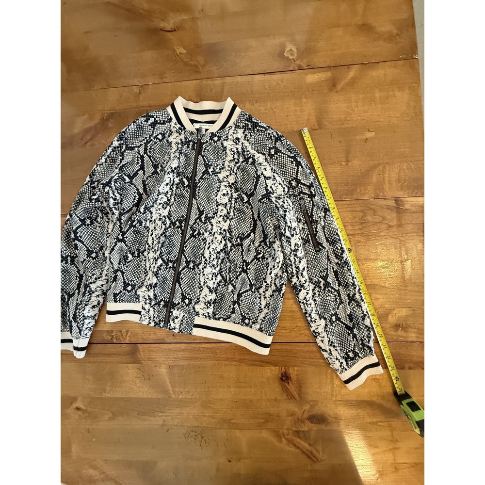 LAVENDER BROWN Small Python Snake Print Bomber Jacket Pockets Y2K - Picture 10 of 14